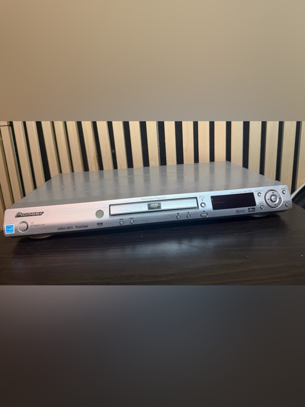 PIONEER Silver Portable DVD/CD Player with Front Controls